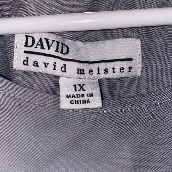 David meister 1X ruffle top NEW ❤️🔥 grey blouse plus size top - Picture 4 of 9